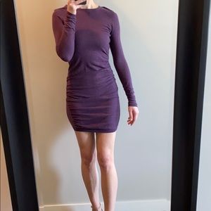 Ruched purple moda dress